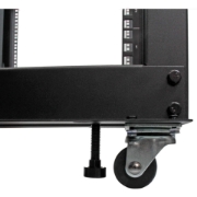 Picture of StarTech.com 4-Post 12U Mobile Open Frame Server Rack, Four Post 19" Network Rack with Wheels, Rolling Rack with Adjustable Depth for Computer/AV/Data/IT Equipment - Casters, Leveling Feet or Floor Mounting