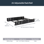 Picture of StarTech.com 2U Fixed 19" Adjustable Depth Universal Server Rack Rails