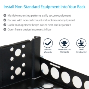 Picture of StarTech.com 2U Fixed 19" Adjustable Depth Universal Server Rack Rails