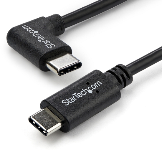 Picture of StarTech.com Right-Angle USB-C Cable - M/M - 1 m (3 ft.) - USB 2.0