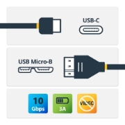 Picture of StarTech.com USB-C to Micro-B Cable - M/M - 1m (3ft) - USB 3.1 (10Gbps)