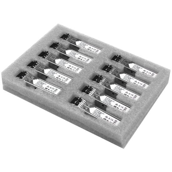 Picture of StarTech.com Cisco GLC-SX-MM Compatible SFP Transceiver Module - 1000BASE-SX - 10 Pack~10 Pack Cisco GLC-SX-MM Compatible SFP Module (10 Pack) - 1000BASE-SX - 1GbE Multimode Fiber MMF Optic Transceiver - 1GE Gigabit Ethernet SFP - LC 550m - 850nm - DDM Cisco IE3200, IE3300, ME1200