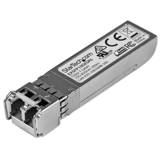Picture of StarTech.com Juniper EX-SFP-10GE-SR Compatible SFP+ Transceiver Module - 10GBASE-SR~Juniper EX-SFP-10GE-SR Compatible SFP+ Module - 10GBASE-SR - 10GbE Multimode Fiber MMF Optic Transceiver - 10GE Gigabit Ethernet SFP+ - LC 300m - 850nm - DDM