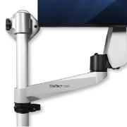 Picture of StarTech.com Wall Mount Workstation - Articulating Standing Desk w/ Ergonomic Height Adjustable Monitor Arm & Padded Keyboard Tray - 34" VESA Display - Foldable Wall Mounted Sit Stand