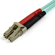 Picture of StarTech.com 10m (30ft) LC/UPC to LC/UPC OM4 Multimode Fiber Optic Cable, 50/125µm LOMMF/VCSEL Zipcord Fiber, 100G, Low Insertion Loss - LSZH Fiber Jumper Cord