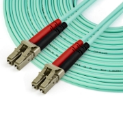 Picture of StarTech.com 10m (30ft) LC/UPC to LC/UPC OM4 Multimode Fiber Optic Cable, 50/125µm LOMMF/VCSEL Zipcord Fiber, 100G, Low Insertion Loss - LSZH Fiber Jumper Cord