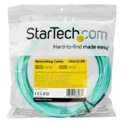 Picture of StarTech.com 10m (30ft) LC/UPC to LC/UPC OM4 Multimode Fiber Optic Cable, 50/125µm LOMMF/VCSEL Zipcord Fiber, 100G, Low Insertion Loss - LSZH Fiber Jumper Cord