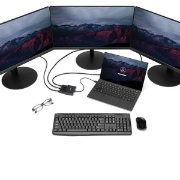 Picture of StarTech.com 3-Port USB-C Multi-Monitor Adapter, USB Type-C to 3x DisplayPort 1.2 MST Hub, Triple 1080p 30Hz DP Laptop Display Extender / Splitter, Extra-Long Built-In Cable - Windows Only