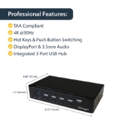 Picture of StarTech.com 4-Port DisplayPort KVM Switch - USB 3.0 - 4K 30Hz