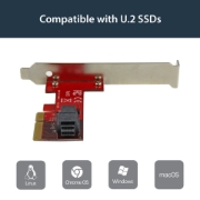 Picture of StarTech.com x4 PCI Express to SFF-8643 Adapter for PCIe NVMe U.2 SSD