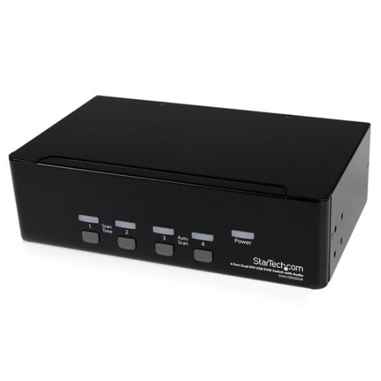 Picture of StarTech.com 4 Port Dual DVI USB KVM Switch with Audio & USB 2.0 Hub