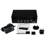 Picture of StarTech.com 4 Port Dual DVI USB KVM Switch with Audio & USB 2.0 Hub