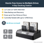 Picture of StarTech.com 4 Bay USB 3.0 eSATA to SATA Standalone 1:3 HDD Hard Drive Duplicator Dock