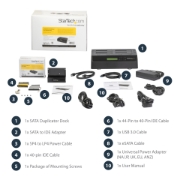 Picture of StarTech.com 4 Bay USB 3.0 eSATA to SATA Standalone 1:3 HDD Hard Drive Duplicator Dock