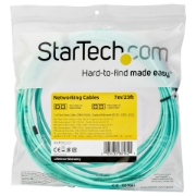 Picture of StarTech.com 7m (22ft) LC/UPC to LC/UPC OM4 Multimode Fiber Optic Cable, 50/125µm LOMMF/VCSEL Zipcord Fiber, 100G, Low Insertion Loss - LSZH Fiber Jumper Cord