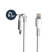 Picture of StarTech.com 6 foot (2m) Durable White USB-A to Lightning Cable - Heavy Duty Rugged Aramid Fiber USB Type A to Lightning Charger/Sync Power Cord - Apple MFi Certified iPad/iPhone 12