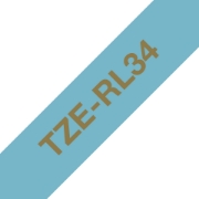 Picture of Brother TZE-RL34 label-making tape Gold on blue