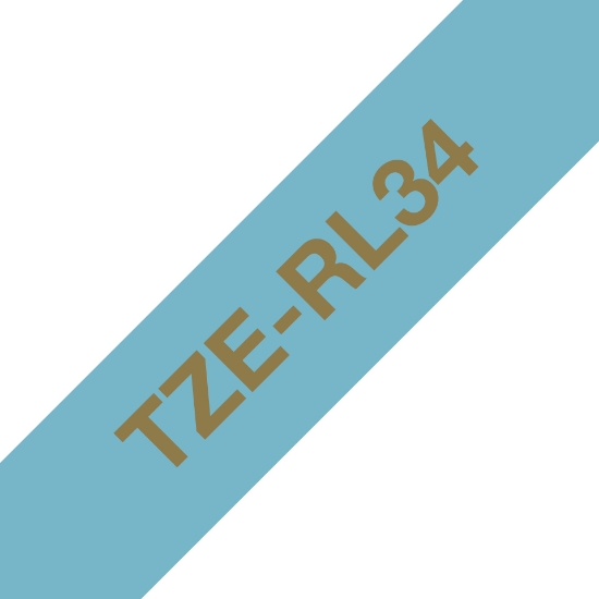 Picture of Brother TZE-RL34 label-making tape Gold on blue