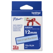 Picture of Brother TZE-RL34 label-making tape Gold on blue