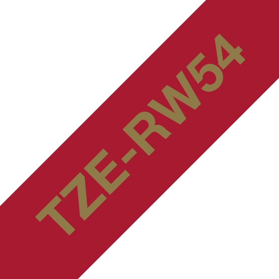 Picture of Brother TZE-RW54 label-making tape Gold on red
