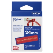 Picture of Brother TZE-RW54 label-making tape Gold on red