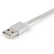 Picture of StarTech.com 1 m (3 ft.) USB Multi Charging Cable - USB to Micro-USB or USB-C or Lightning for iPhone / iPad / iPod / Android - Apple MFi Certified - 3 in 1 USB Charger - Braided