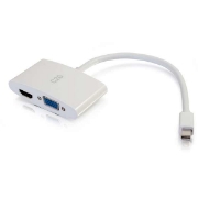 Picture of C2G 20cm Mini DisplayPort to HDMI or VGA Adapter Converter 4K UHD - White
