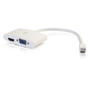 Picture of C2G 20cm Mini DisplayPort to HDMI or VGA Adapter Converter 4K UHD - White