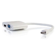 Picture of C2G 20cm Mini DisplayPort to HDMI or VGA Adapter Converter 4K UHD - White