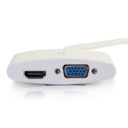 Picture of C2G 20cm Mini DisplayPort to HDMI or VGA Adapter Converter 4K UHD - White