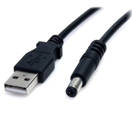 Picture of StarTech.com USB to 5.5mm Power Cable - Type M Barrel - 2m
