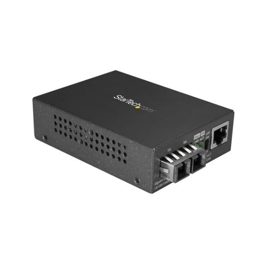Picture of StarTech.com Multimode (MM) SC Fiber Media Converter for 10/100/1000 Network - 550m Range - Gigabit Ethernet - 850nm - Full Duplex