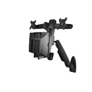 Picture of StarTech.com Wall Mount Workstation - Articulating Full Motion Standing Desk w/ Height Adjustable Dual VESA Monitor & Keyboard Tray Arm - Mouse/Scanner Holders - Ergonomic Wall Mounted Desk