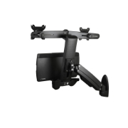 Picture of StarTech.com Wall Mount Workstation - Articulating Full Motion Standing Desk w/ Height Adjustable Dual VESA Monitor & Keyboard Tray Arm - Mouse/Scanner Holders - Ergonomic Wall Mounted Desk