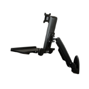 Picture of StarTech.com Wall Mount Workstation - Articulating Full Motion Standing Desk with Ergonomic Height Adjustable Monitor & Keyboard Tray Arm - Mouse & Scanner Holders - Single VESA Display