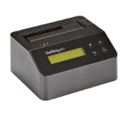 Picture of StarTech.com Single Bay Hard Drive Eraser, Standalone HDD/SSD Sanitizer, USB 3.0 to SATA II (3 Gbps), 9 Erase Modes, LCD Display, Secure Erase Hard Disk Sanitizer Dock, DB-9 Printer Port, TAA Compliant