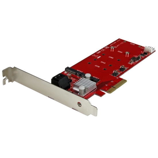 Picture of StarTech.com 2x M.2 NGFF SSD RAID Controller Card plus 2x SATA III Ports - PCIe