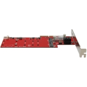 Picture of StarTech.com 2x M.2 NGFF SSD RAID Controller Card plus 2x SATA III Ports - PCIe