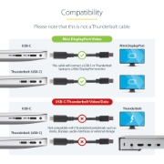 Picture of StarTech.com 6 ft. (1.8 m) USB-C to Mini DisplayPort Cable - 4K 60Hz - Black