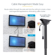 Picture of StarTech.com TV Ceiling Mount - Full-Motion Universal Hanging Single Screen Mount with Adjustable Telescopic Pole - Tilt / Swivel - VESA Bracket for 32”-75" Displays