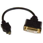 Picture of StarTech.com Micro HDMI to DVI Adapter - Micro HDMI to DVI Converter - Micro HDMI Type-D Device to DVI-D Single Link Monitor/Display/Projector - Durable - Male/Female - 8in (20cm) Cable
