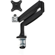 Picture of StarTech.com Desk Mount Monitor Arm - Heavy Duty Ergonomic VESA Monitor Arm - Single 9kg Display - Full Motion, Height Adjustable, Articulating - Aluminum - C-Clamp/Grommet- Black