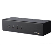 Picture of StarTech.com 4 Port Dual Monitor DVI KVM Switch - Dual Screen Display Compact USB KVM Switch with Integrated USB 3.0 Hub & Audio - Dual View KVM - Dell HP Apple Lenovo - TAA Compliant