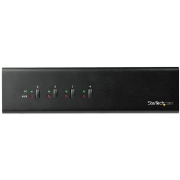 Picture of StarTech.com 4 Port Dual Monitor DVI KVM Switch - Dual Screen Display Compact USB KVM Switch with Integrated USB 3.0 Hub & Audio - Dual View KVM - Dell HP Apple Lenovo - TAA Compliant