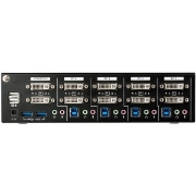 Picture of StarTech.com 4 Port Dual Monitor DVI KVM Switch - Dual Screen Display Compact USB KVM Switch with Integrated USB 3.0 Hub & Audio - Dual View KVM - Dell HP Apple Lenovo - TAA Compliant