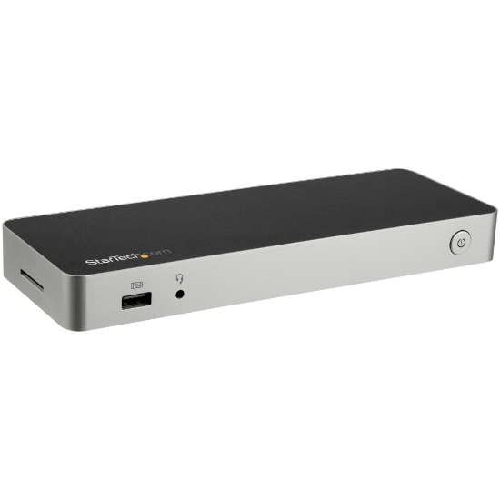 Picture of StarTech.com USB C Dock - Dual Monitor HDMI & DisplayPort 4K 30Hz - USB Type-C Laptop Docking Station 60W Power Delivery, SD, 4-port USB-A 3.0 Hub, GbE, Audio - Thunderbolt 3 Compatible