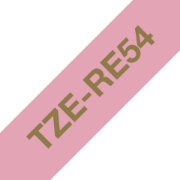 Picture of Brother TZE-RE54 label-making tape Gold on Pink