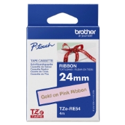 Picture of Brother TZE-RE54 label-making tape Gold on Pink
