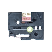 Picture of Brother TZE-RE54 label-making tape Gold on Pink