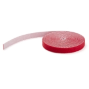Picture of StarTech.com 25ft Hook and Loop Roll - Cut-to-Size Reusable Cable Ties - Bulk Industrial Wire Fastener Tape /Adjustable Fabric Wraps Red / Resuable Self Gripping Cable Management Straps
